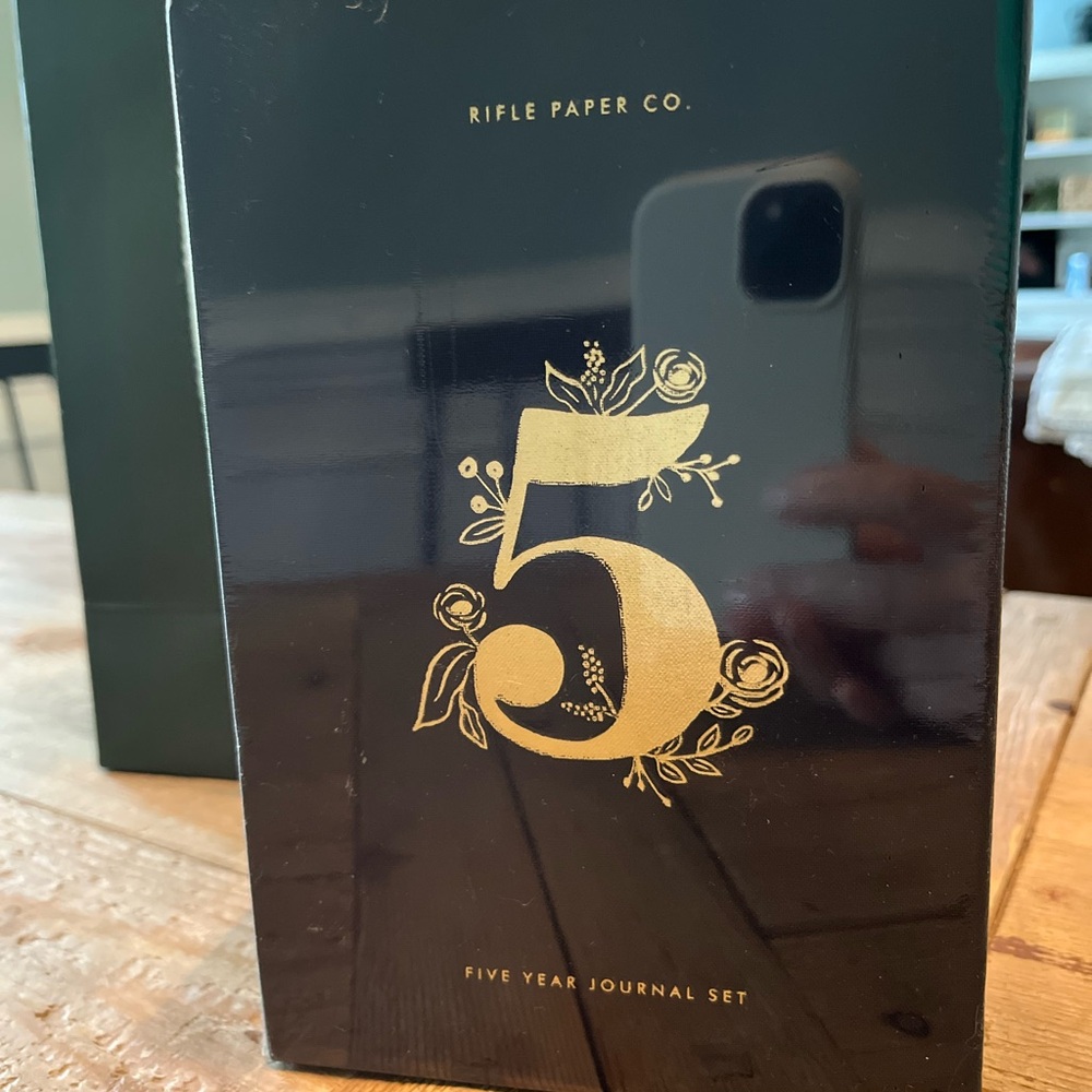 Rifle Paper Co. Black and Gold 5 year Journal Keepsake Set
